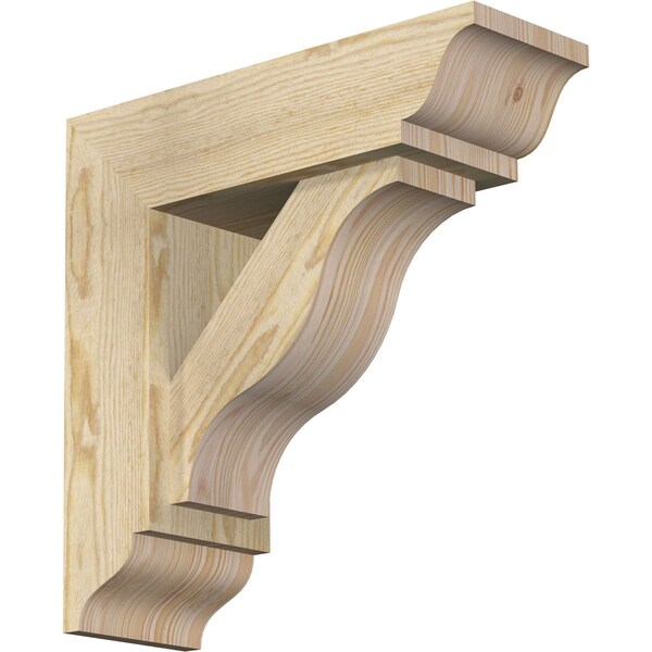 Ekena Millwork Funston Traditional Rough Sawn Bracket w/ Offset Brace, Douglas Fir, 6"W x 18"D x 18"H BKT0604X18X18FST01RDF - main